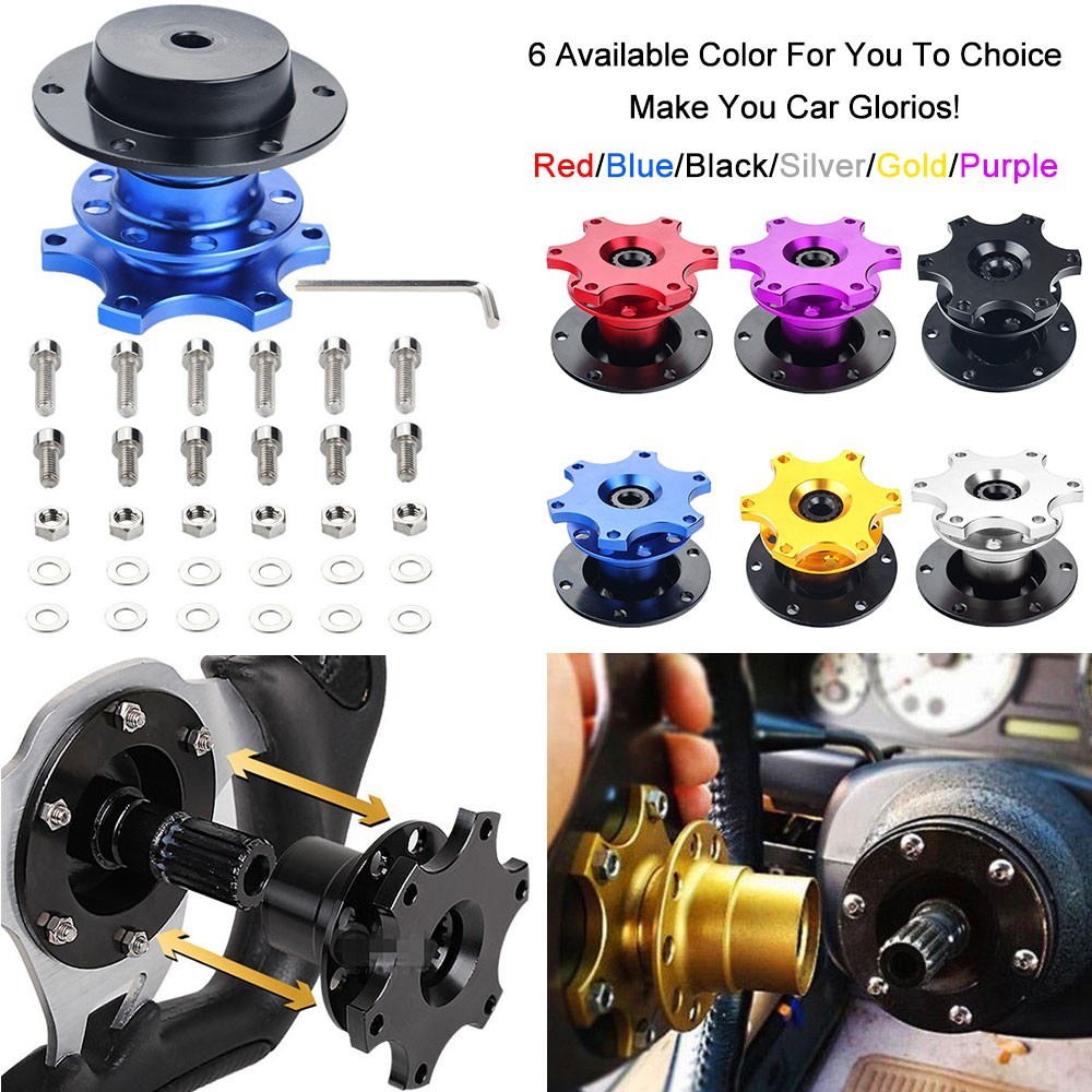 Universal Car Racing Steering Wheel Quick Release Hub Adaptador Snap Kit Patrão Fora Dois Sentidos 6-Buraco Nrg Omp