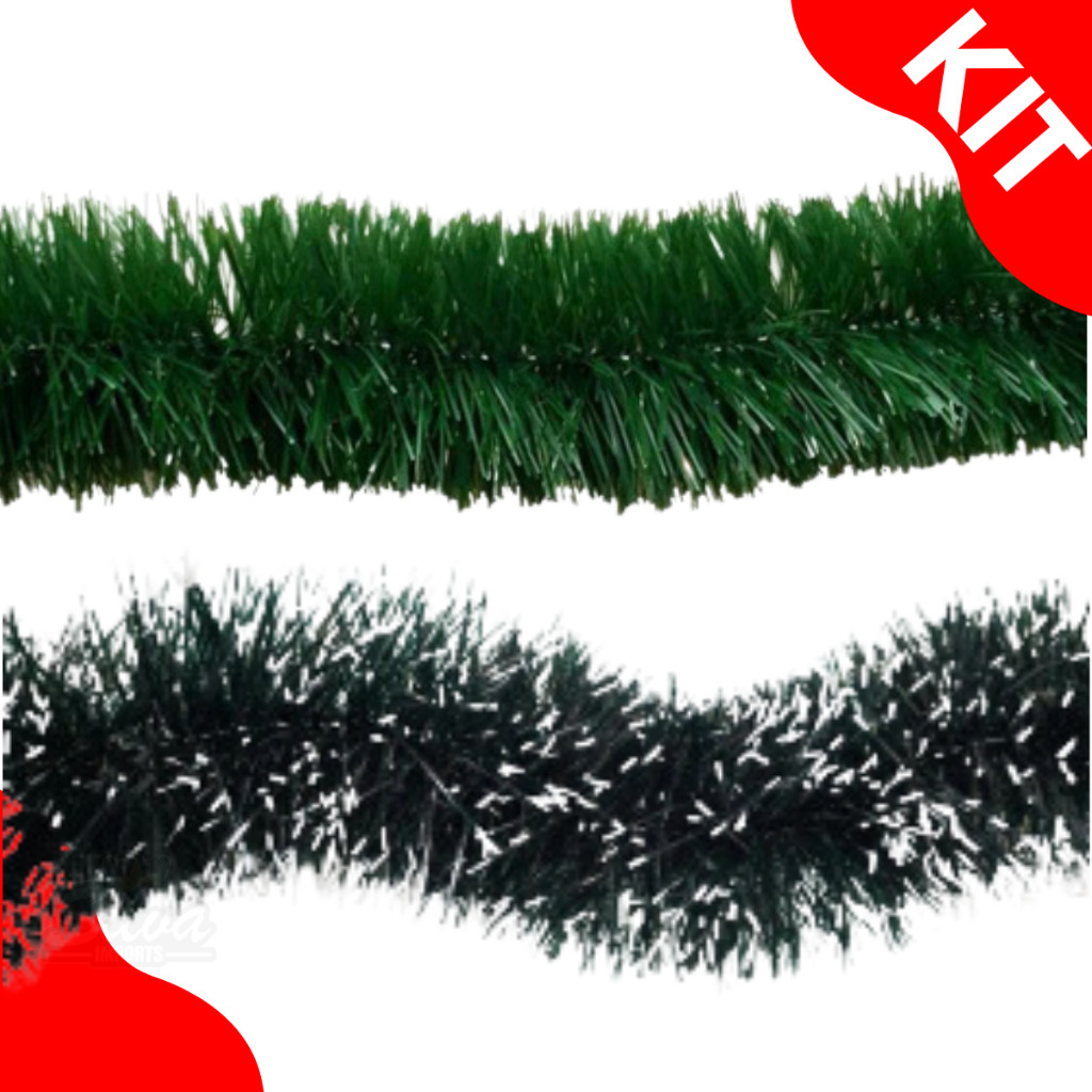 Kit Festão Luxo Verde Escuro - Nevado Premium Decoração Natal 2mx8cm ...