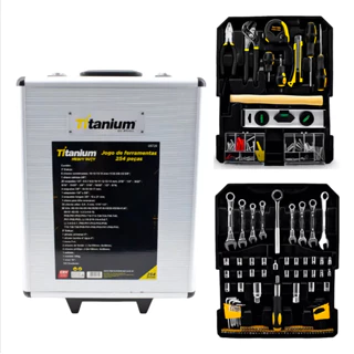 Maleta com Jogo de Ferramentas 254 Peças – Titanium Platina em Oferta na Shopee