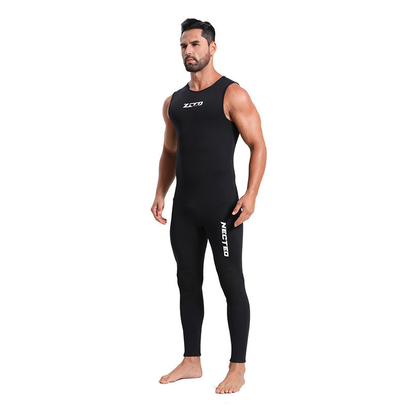 Imagem do produto Pronto estoque ZCCO 3mm Fato de mergulho masculino tecido de Neoprene sem mangas peça única quente nas costas ykk zíper  3