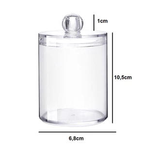 Porta Cotonetes e Algodão 10,5cm Organizador com Tampa e em Acrílico Multiuso Universal Prático em Oferta na Shopee