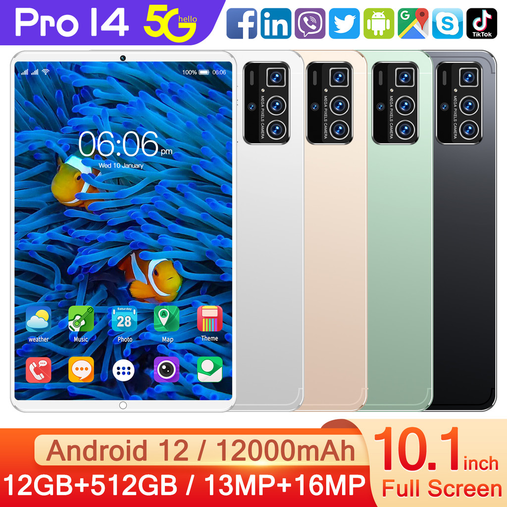 Original Pro14 Tablet PC edição Global Android 13 Tablet PC 5G duplo ...