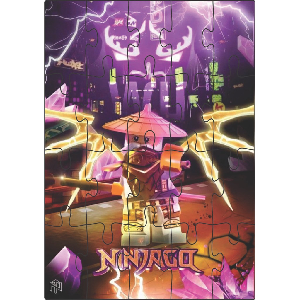 Quebra-Cabeça Jogo Infantil Educacional NinjaGo 20 peças em MDF