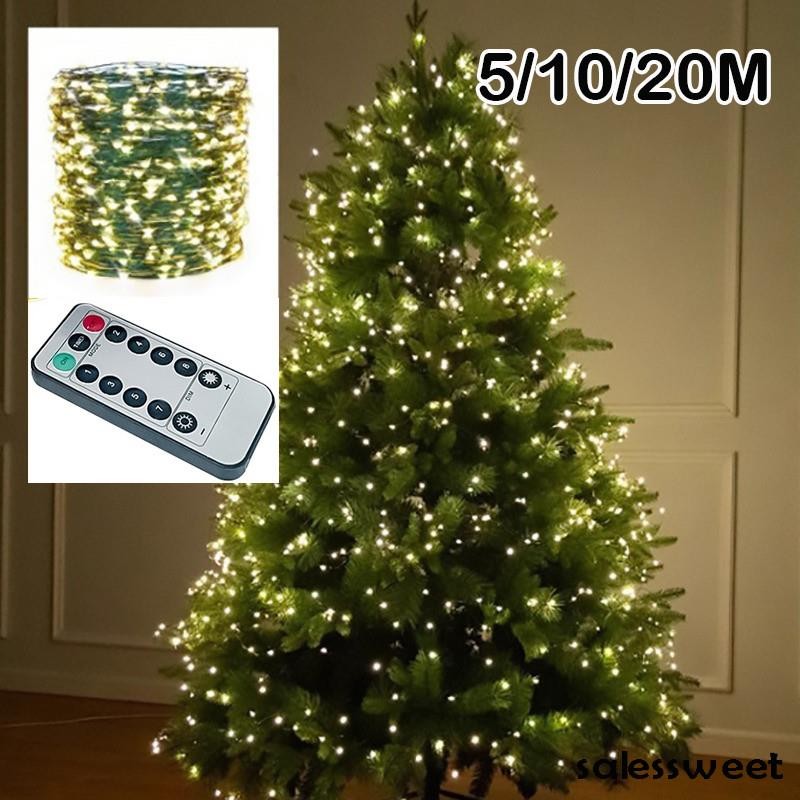 20M 200LED Fio De Cobre Verde USB Fada String Luz Guirlanda Com 8 Modos Remoto À Prova Dwaterproof Água Para O Natal Ao 