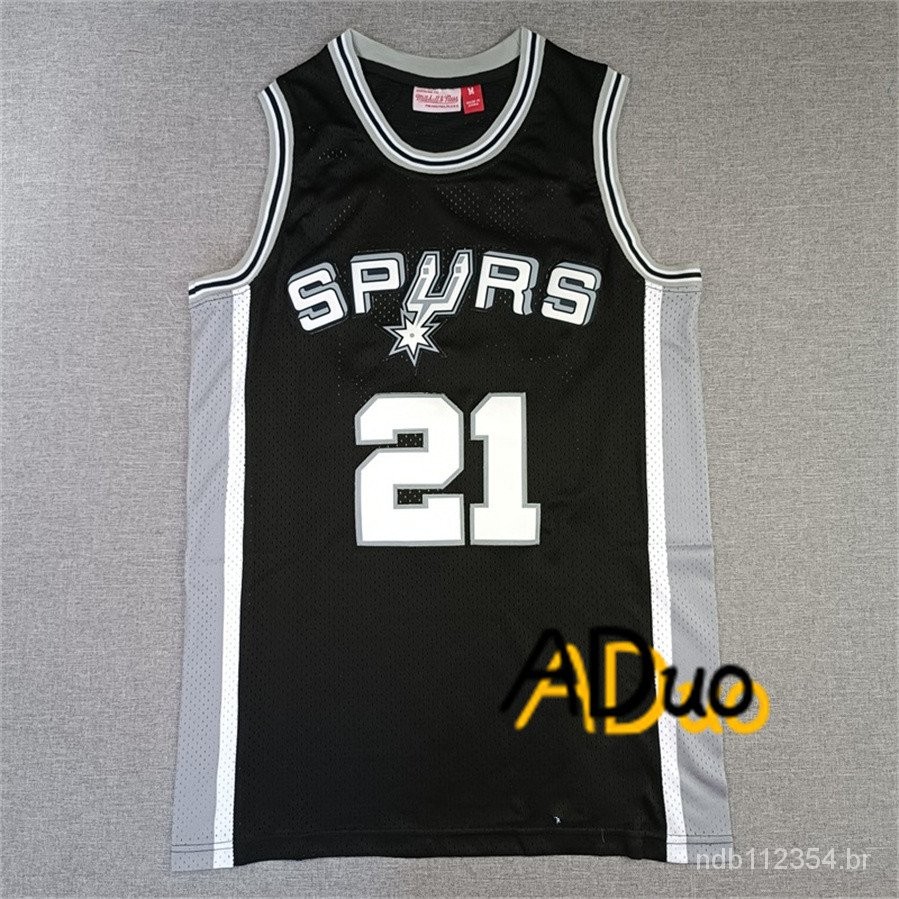 Camisa Tim Duncan #21 Mitchell & Ness 1998-99 black Hardwood Classics Swingman De Basquete jerseys