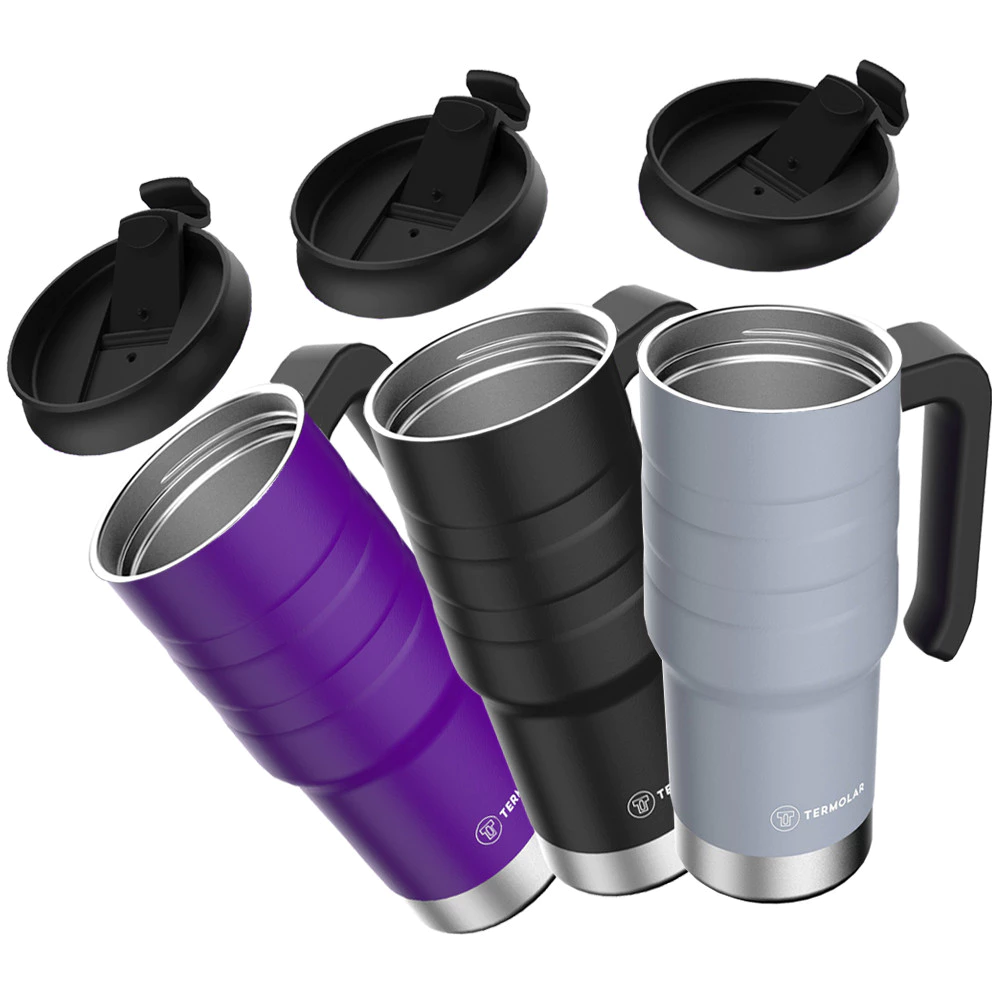 Copo Térmico Caneca Inox 590ml com Tampa Não Pinga Alça Termolar