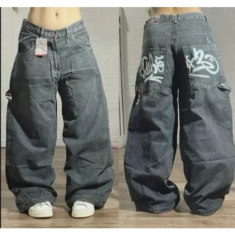 Wexwear jeans novo y2k harajuku hip hop carta bordado retro