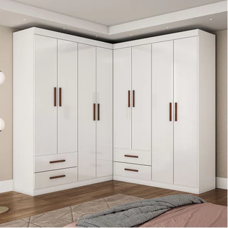 Closet Casal Duplo Lu 8 Portas 4 Gavetas em Oferta na Shopee