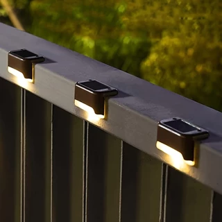 Kit Luminária Led Arandela Solar Branco Quente Escada IP65 Preto Balizador Sobrepor Externo Muro C