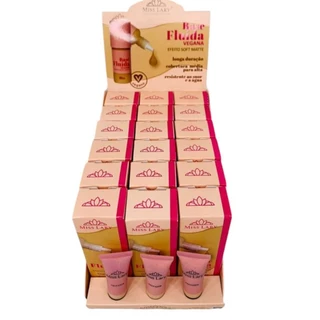 MISS LARY Base Fluída Vegana EFEITO SOFT MATTE LONGA DURAÇÃO COBERTURA MÉDIA PARA ALTA RESISTENTE AO SUOR E A ÁGUA 20ml