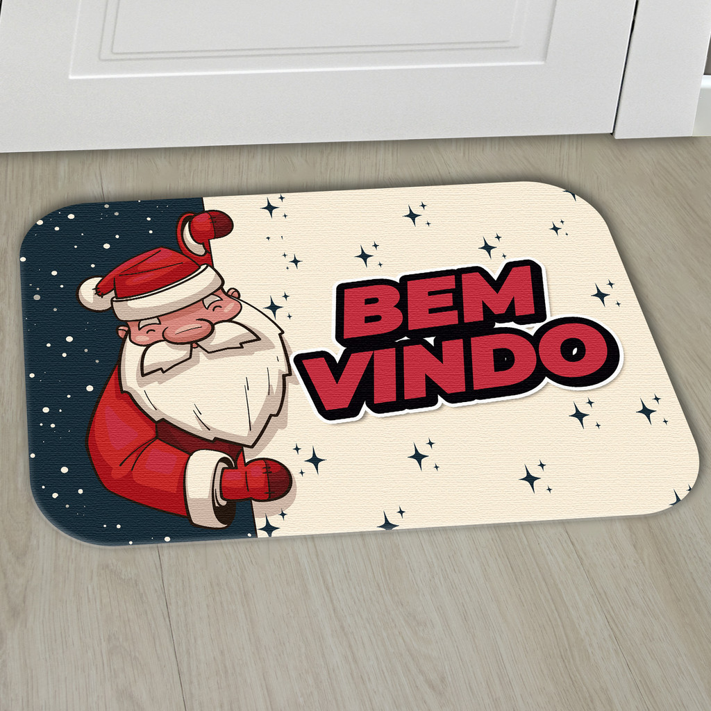 Tapetes Natal Porta Decorativo Entrada Antiderrapante 55x35