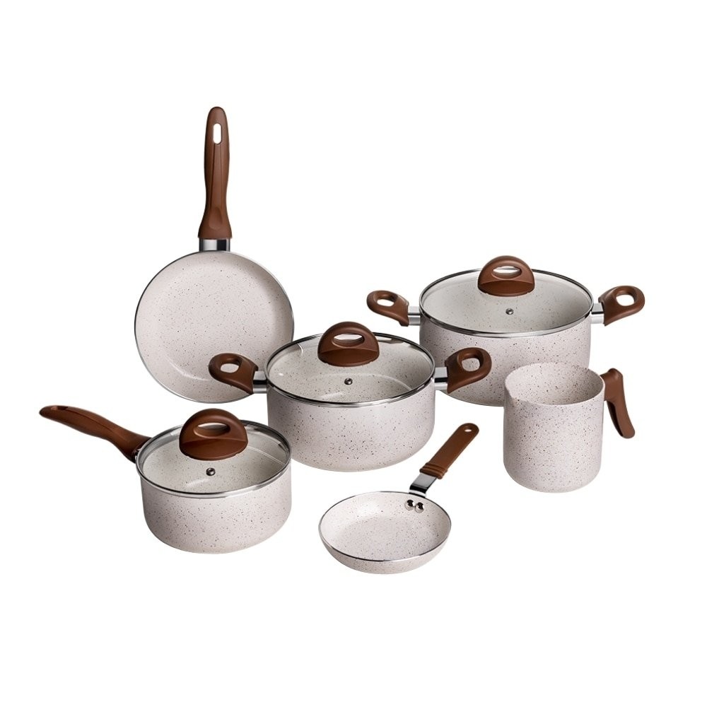 Jogo de Panelas Brinox Ceramic Life Smart Plus Vanilla - 6 Peças