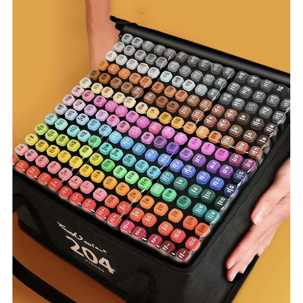 204/168 Cores Caneta Marcadora De Cabeça Dupla Oleosa Montagem Artística Para Estudantes