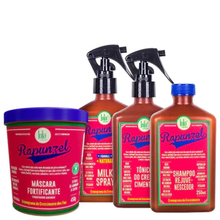 Kit Rapunzel Linha de Crescimento - Shampoo + Máscara + Tonico + Milk Lola
