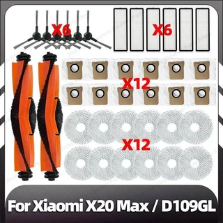 Xiaomi Robô Vácuo X20 Max/D109GL Acessórios Escova Lateral Principal Filtro HEPA Mop Almofada Saco De Pó Peça Reposição