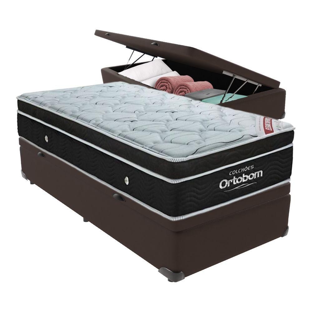 Cama Box Baú Solteiro Ortobom Elegant Molas Ensacadas Pillow | Shopee ...
