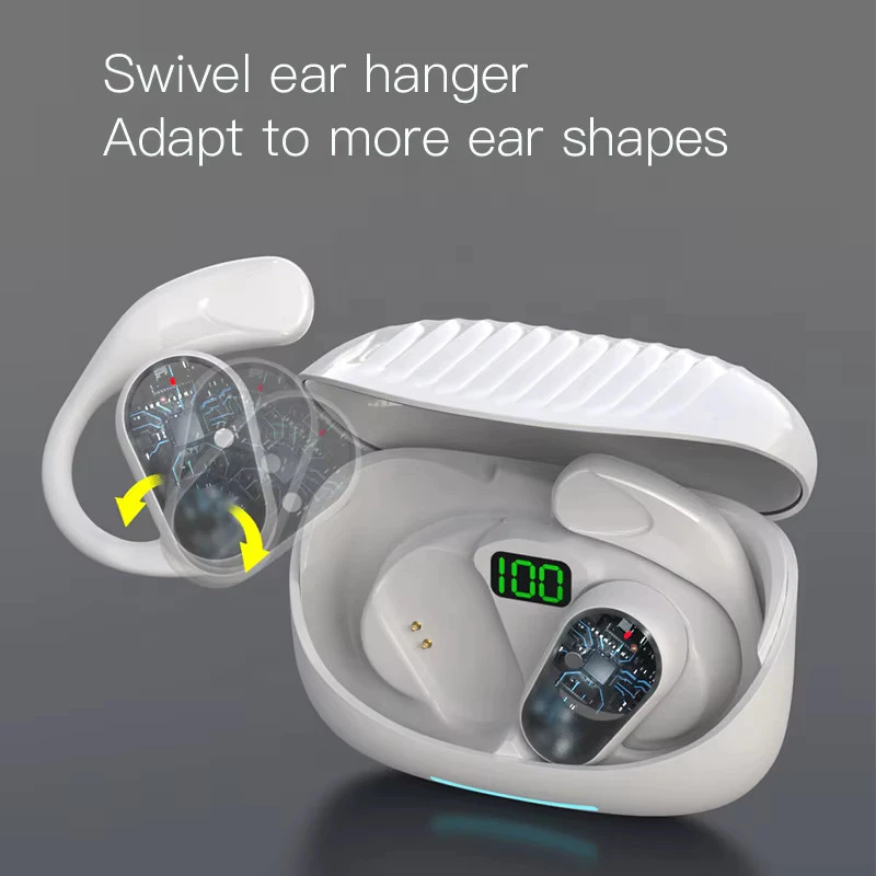 Fone de ouvido sem fio para esportes com ajuste de rotação de condução óssea OWS 90 Bt 5.3 TWS