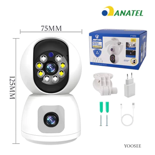 Câmera Duas Lentes IP Wifi FULL HD 1080P com visão noturna fixa e 360° Auto Track em Oferta na Shopee