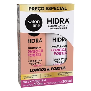 Shampoo + Condicionador Salon Line Hidra Queratina e Óleo de Ricino 300ml em Oferta na Shopee
