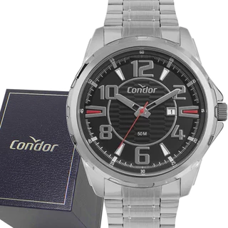 Relógio Masculino Condor Prata Garantia Prova Dagua Original