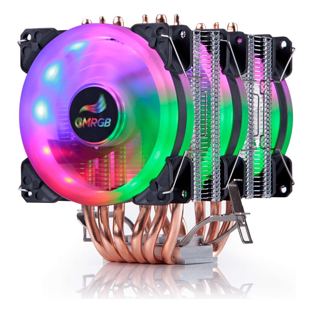 6 Heat Pipes Cpu Cooler 4 Pin Pwm Rgb Lga 2011/2011-3 X79 | Shopee Brasil