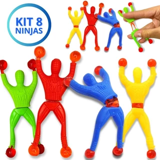 Kit 8 Boneco Ninja Que Gruda Na Parede De Brinquedo Infantil em Oferta na Shopee