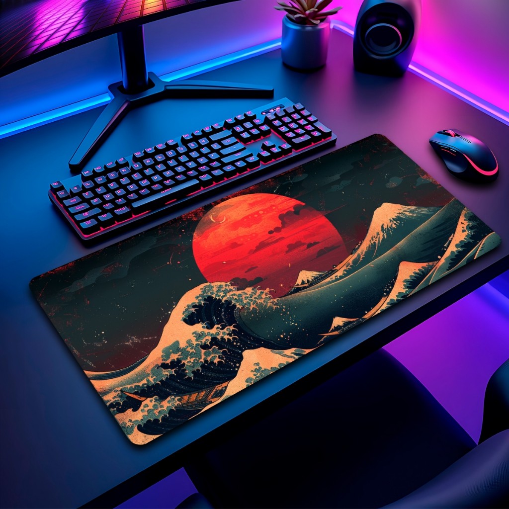Mouse Pad Dragao Japones Gamer Antiderrapante Grande Diversas Estampas Personalizado 70x35 M901