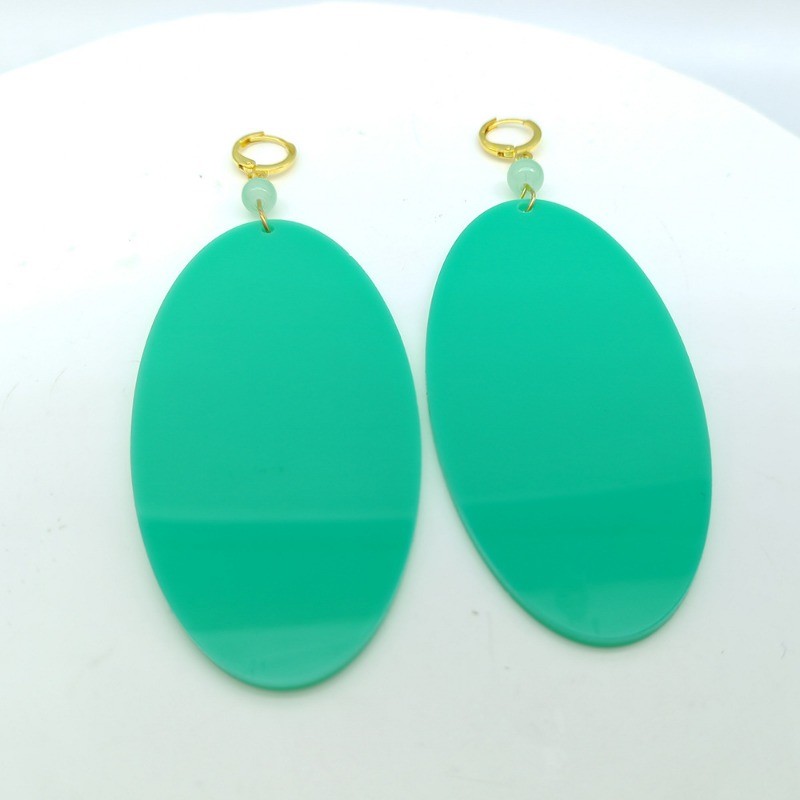限定1点◍No.64 ＊handmade＊earring ◍ Anime DAN DA Momo Ayase Personalidade Brinco Verde Earstuds