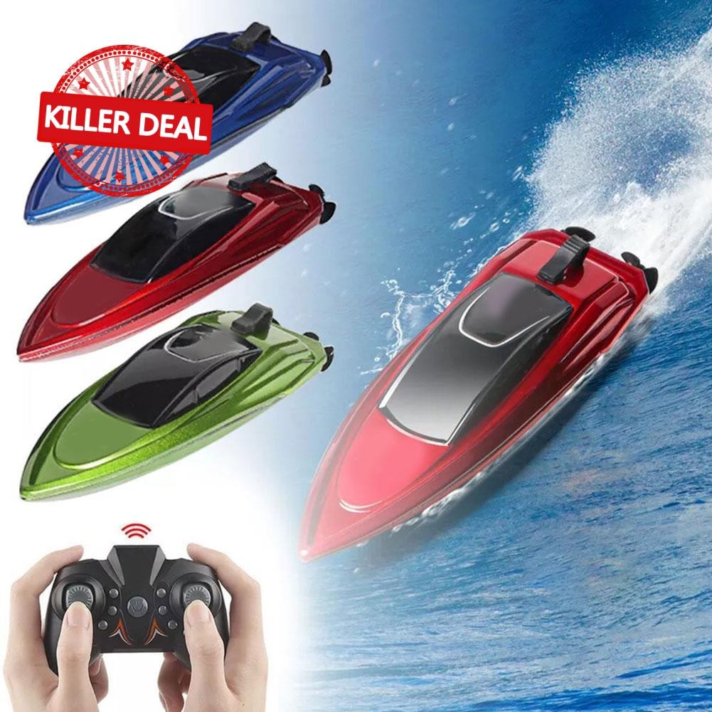 Barco Teledirigido YOOHBERRYS 2 Unidades Con Luces LED, Alcance 80m, 2 Baterías Por Barco, 15 Km/h, Ideal Para Regalar A Niños Y Adultos (azul + Rojo)