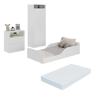 Quarto Infantil Completo Com Colchão Incluso Liz Multimóveis Branco em Oferta na Shopee