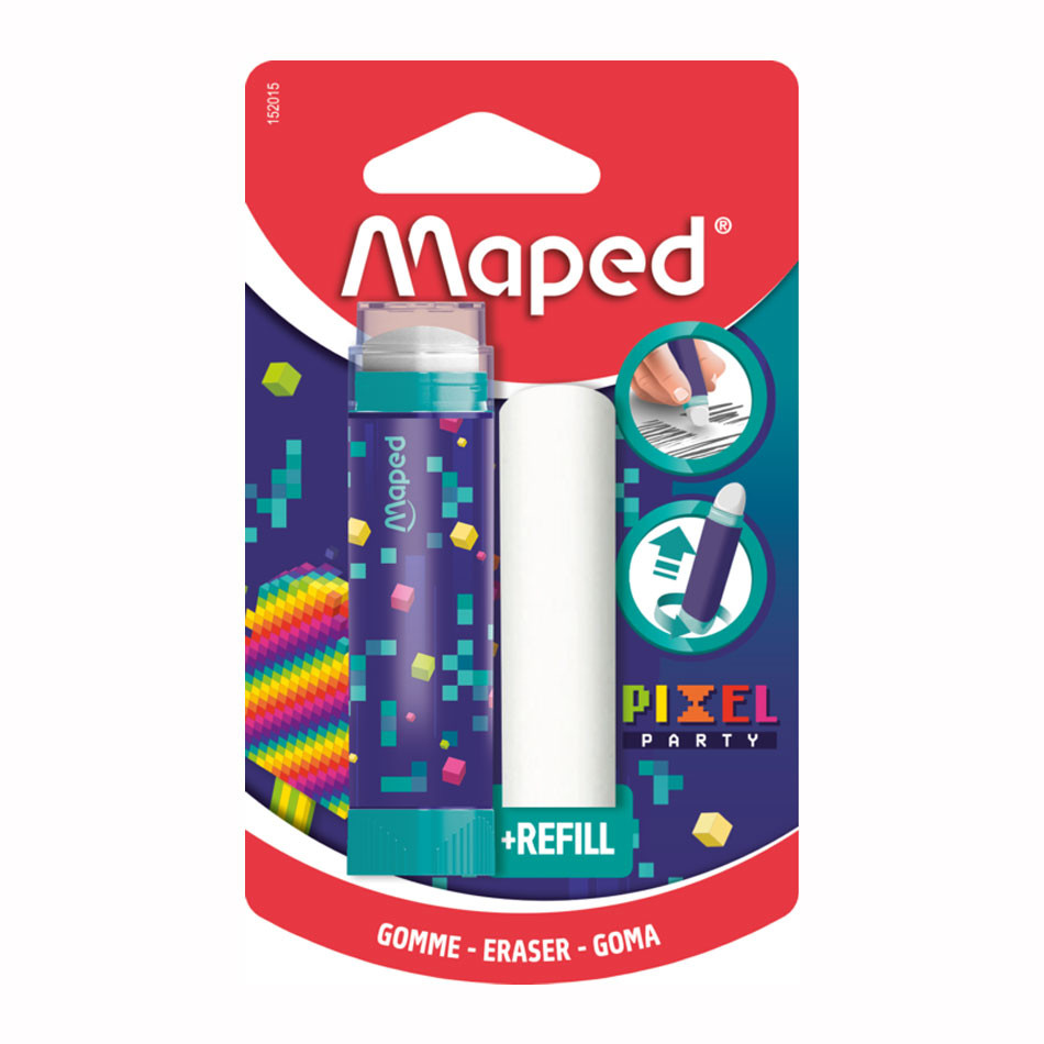 Borracha escolar de tubo Pixel Party 152015 Maped | Shopee Brasil