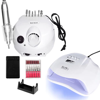 35000prm Máquina De Perfuração De Unhas Lâmpada Manicure Pedicure Equipamento De Arte Ferramentas Kit De 2 Peças