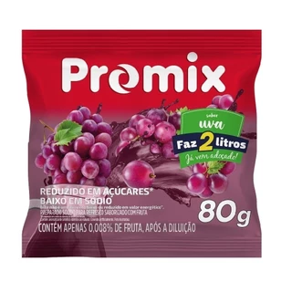 Refresco em Pó Promix Uva 80g - Embalagem com 24 Unidades em Oferta na Shopee