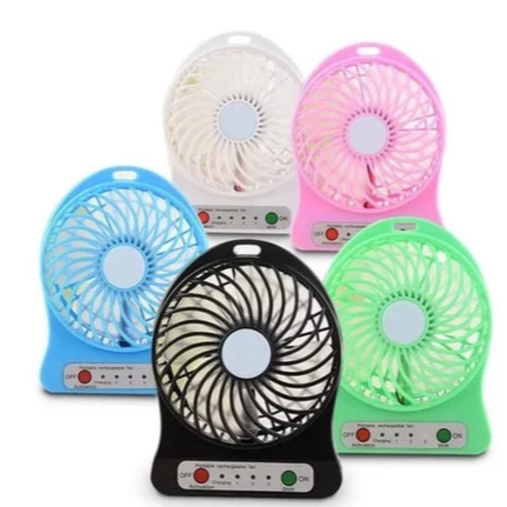 Mini Ventilador Recarregável Usb Portátil Com 3 Velocidades