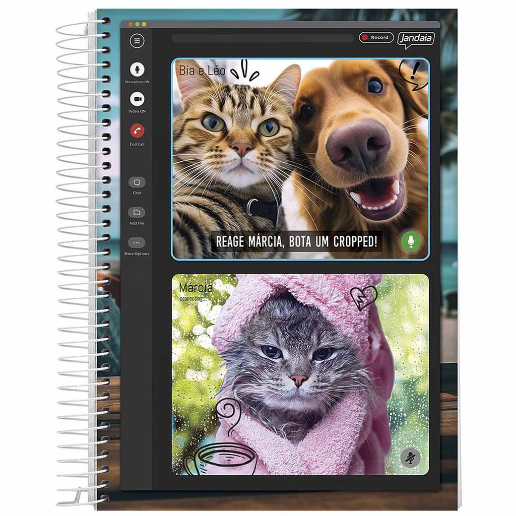 Caderno espiral 1/4 80 folha Pets Love Jandaia | Shopee Brasil