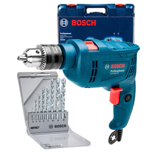 Furadeira Bosch GSB 550 RE com Maleta + 8 Brocas CYL-1 - 127V ou 220V em Oferta na Shopee