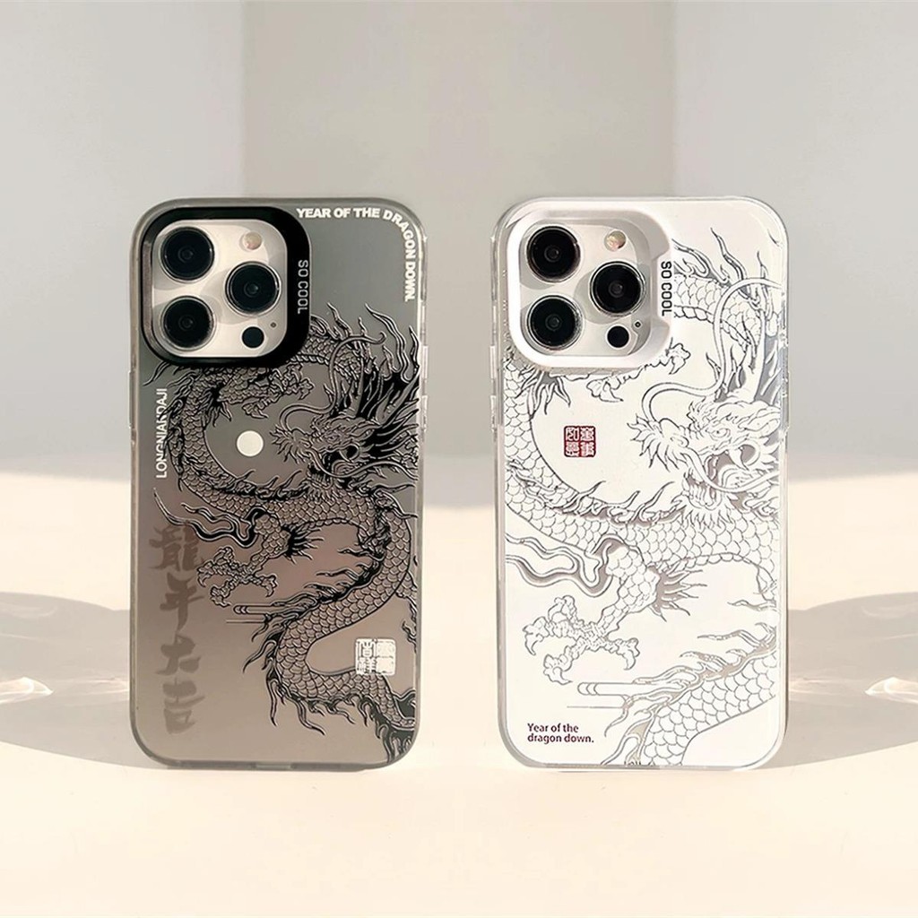 Capinha Capa Para iPhone 13 iPhone11 16 15 14 Plus 13Pro Max 12 XS Max XR 7plus 8p Totem do Dragão da Sorte Capa