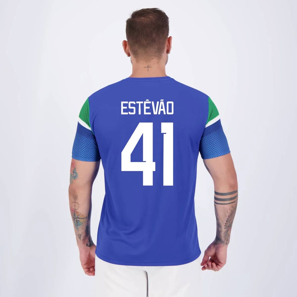 Camisa Palmeiras Estevão 41 Vibração Azul | Shopee Brasil