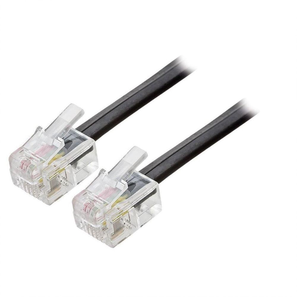 Cabo Cordão Fio Telefone Rj11 3m Pronto Uso Com Conectores | Shopee Brasil
