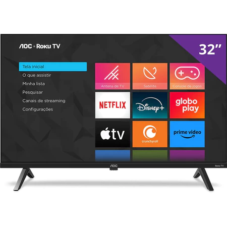 Smart TV AOC DLED 32 HD WI FI Roku TV HDMI USB 32S5045 32S5155