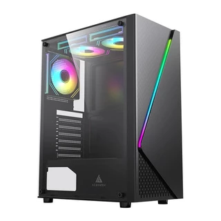 Gabinete Gamer Acegeek Lumix, Mid-Tower, Lateral de Vidro, Preto, AG-LUMIX-BK em Oferta na Shopee