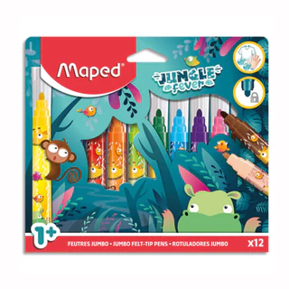 Caneta hidrográfica Jumbo Jungle Fever com 12 cores 846900 Maped