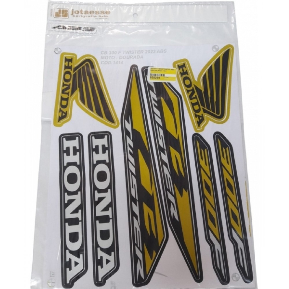 Kit Adesivos Faixas Moto Honda Cb 300 Twister Abs 2023 2024 Dourada ...
