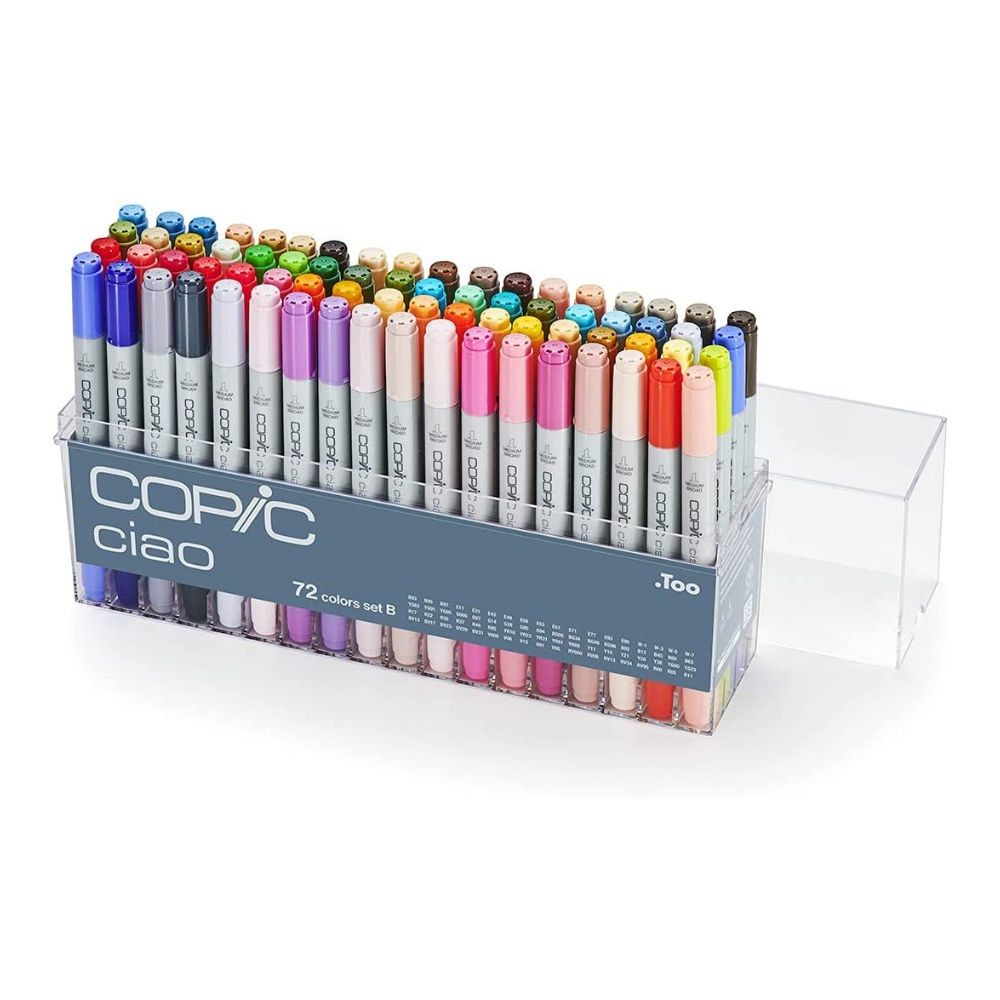 Caneta Copic Marcador Ciao 72 Cores Set B Ponta Dupla | Shopee Brasil