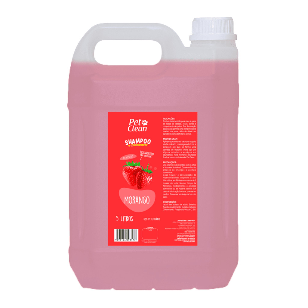 Foto de Condicionador Collie Vegan Morango 5L - Hidratação Para Cães E Gatos