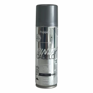 Tinta Temporária Spray para Cabelo - Prata - 150ml/85g - Popper - Rizzo