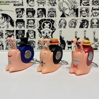 BRKC Anime One Piece Den Mushi Figura Pingente Chaveiro Boneca Ornamentos Descompressão Botão Gravável Alto-Falante Brin