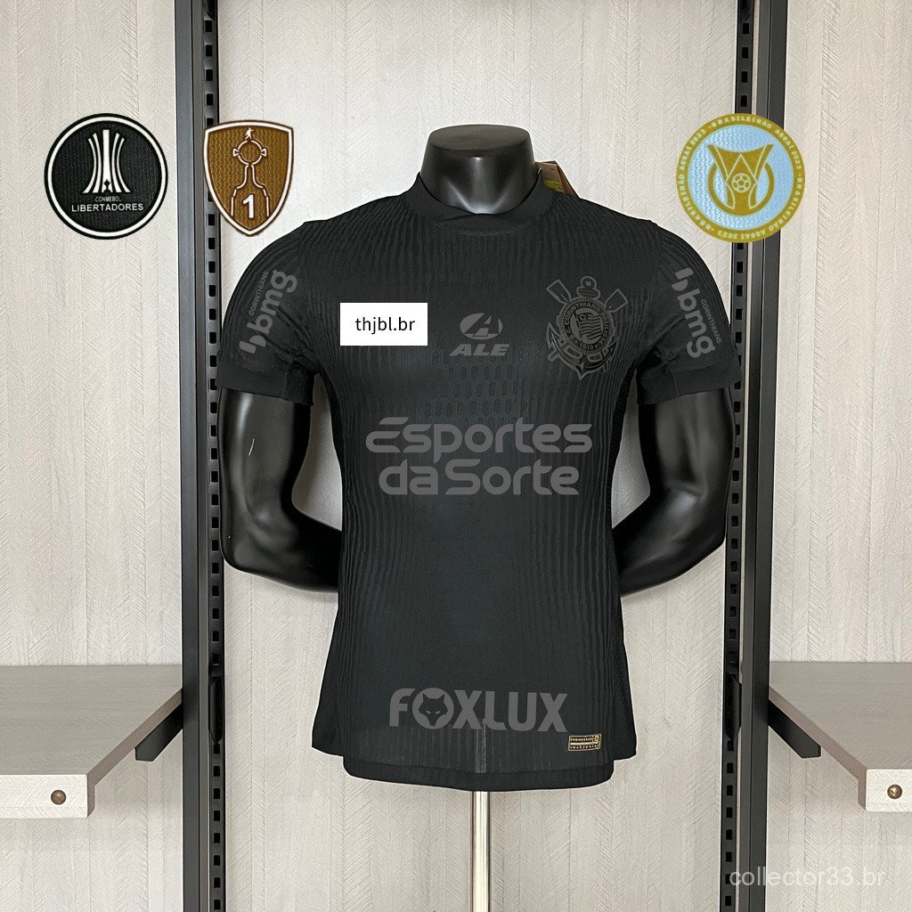 Edição do jogador 2024/25 Colin Away camisa preta do futebol para todos os patrocinadores SXV8