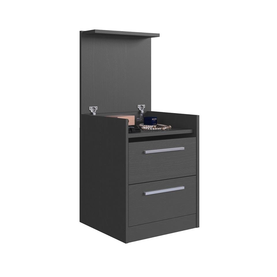 Mesa De Cabeceira Com Compartimento Oculto Lock Grafite