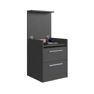 Mesa De Cabeceira Com Compartimento Oculto Lock Grafite